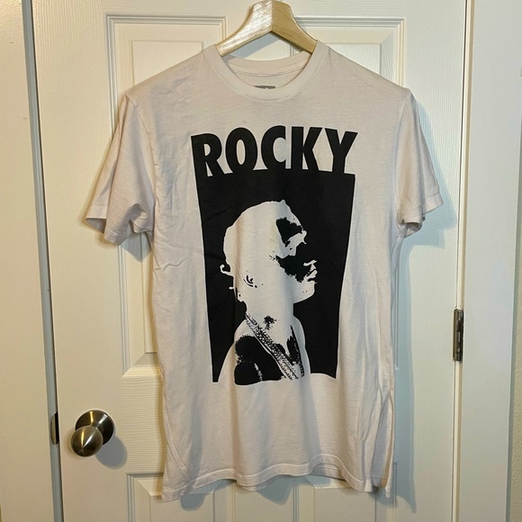 ASAP A$AP Rocky white w/ inverted & posterized black profile graphic tee sz L - Picture 1 of 10